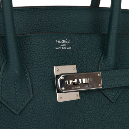 Pre-owned Hermes Birkin 35 Vert Cypress Togo Palladium Hardware