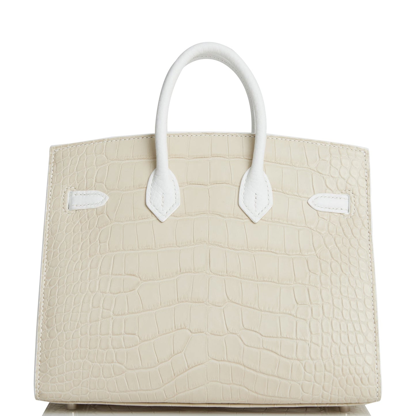 Hermes Sac Faubourg Birkin 20 White Matte Alligator Palladium Hardware