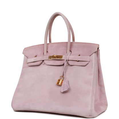 Vintage Hermes Birkin 35 Lilac Doblis Gold Hardware