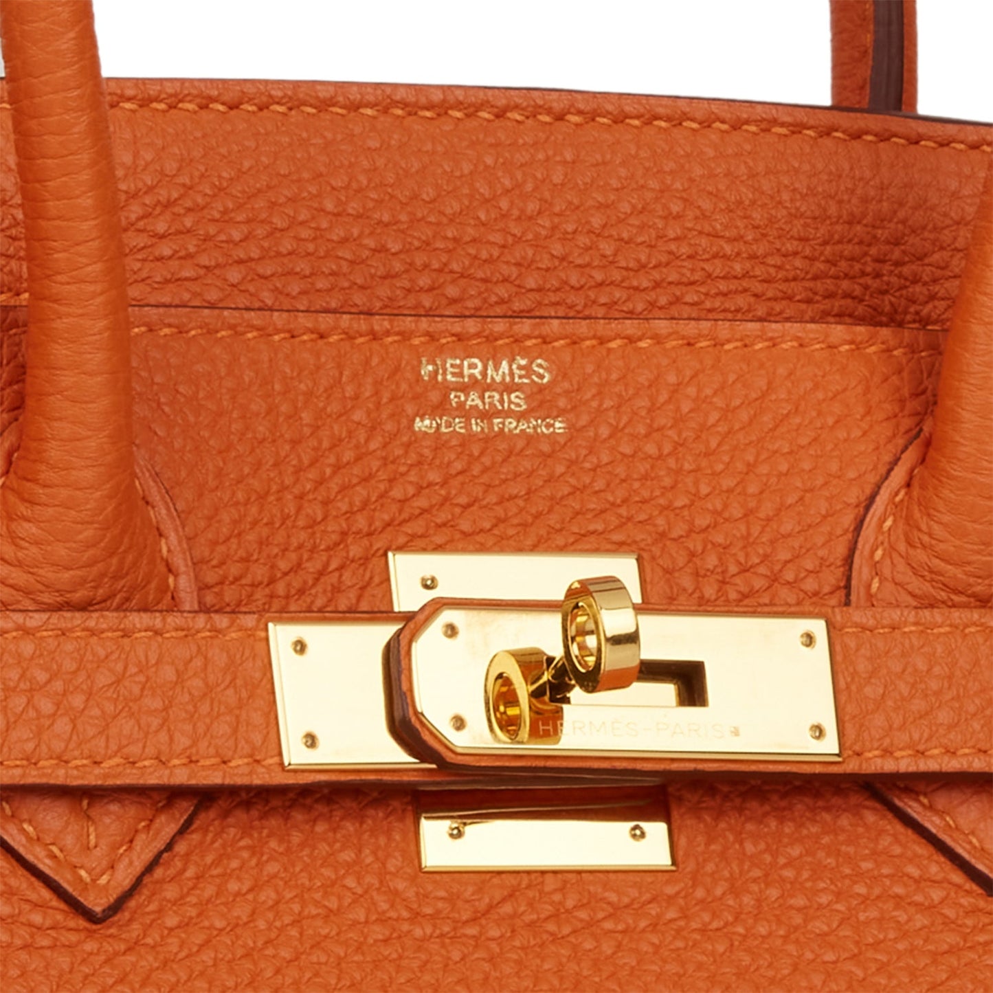 Pre-owned Hermes Birkin 30 Orange Clemence Gold Hardware