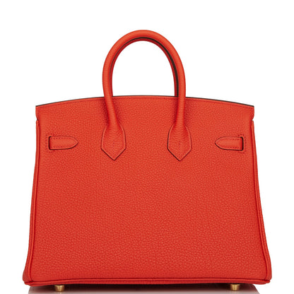 Hermes Birkin 25 Capucine Togo Gold Hardware