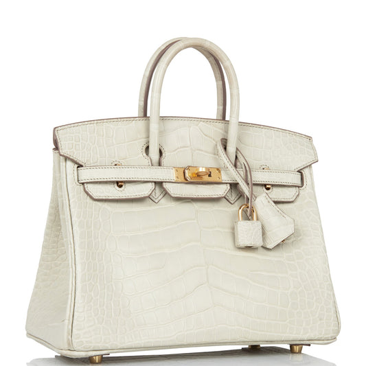 Hermes Birkin 25 Beton Matte Alligator Gold Hardware