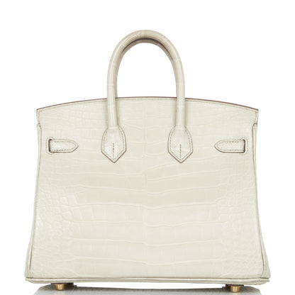 Hermes Birkin 25 Beton Matte Alligator Gold Hardware