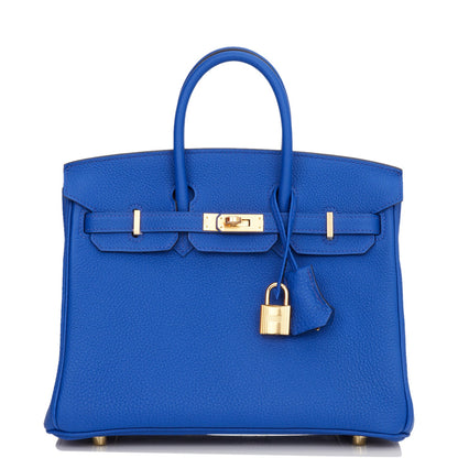 Hermes Birkin 25 Bleu Royal Togo Gold Hardware