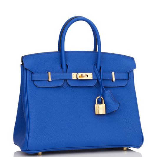 Hermes Birkin 25 Bleu Royal Togo Gold Hardware