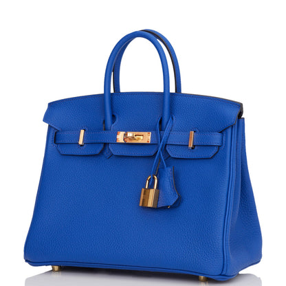 Hermes Birkin 25 Bleu Royal Togo Gold Hardware