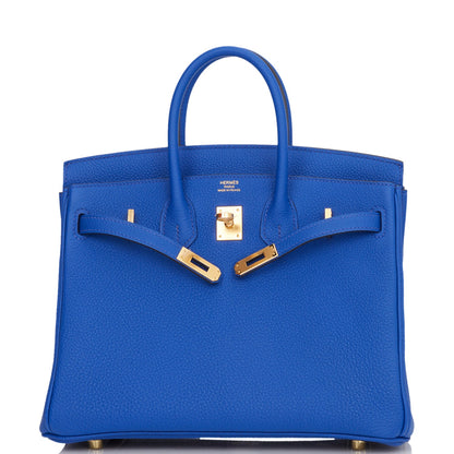 Hermes Birkin 25 Bleu Royal Togo Gold Hardware