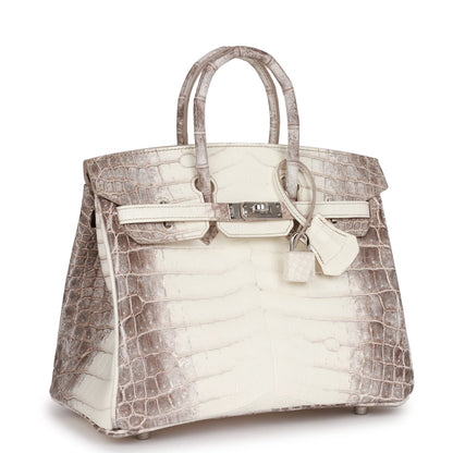 Hermes Birkin 25 Himalaya Niloticus Crocodile Palladium Hardware