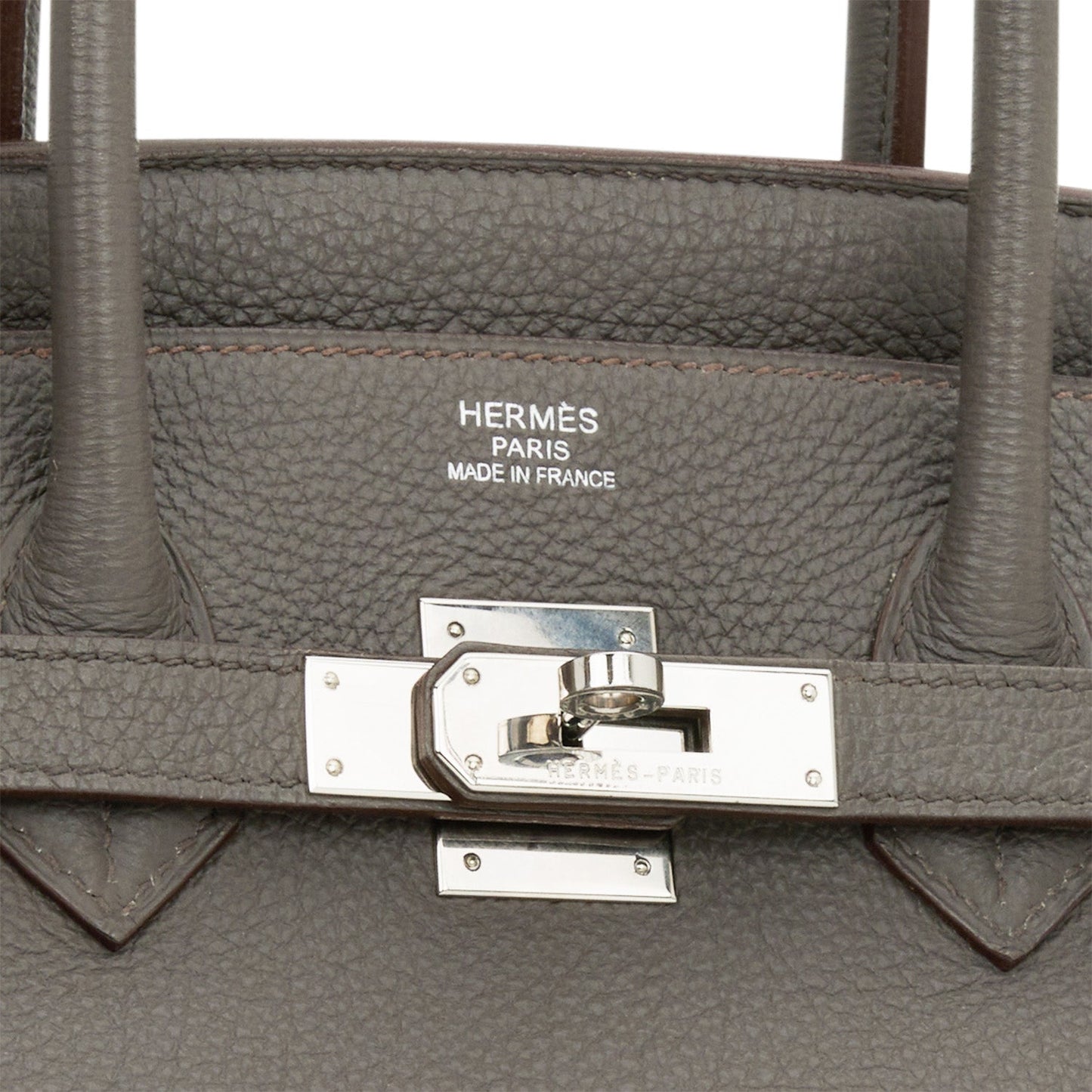 Pre-owned Hermes Birkin 35 Etain Togo Palladium Hardware