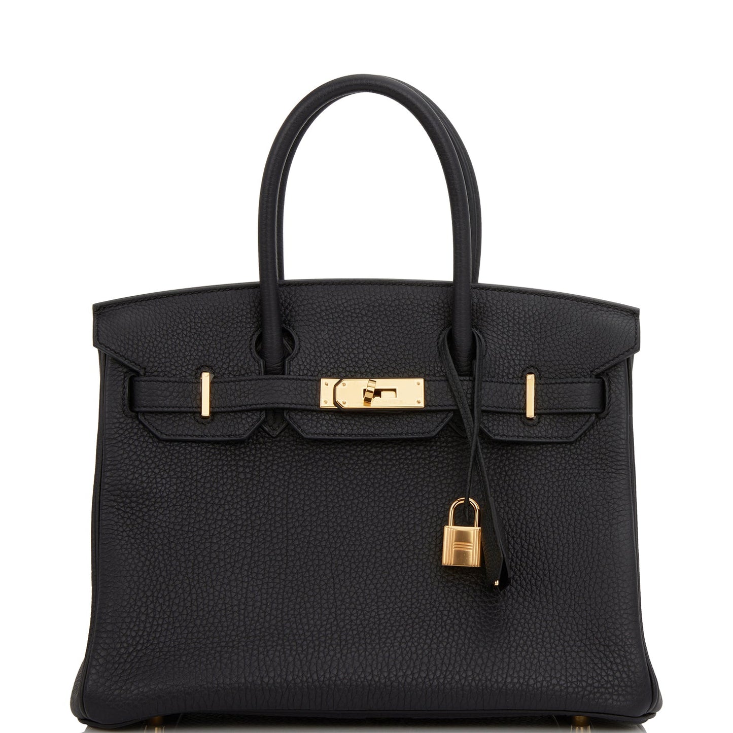 Pre-owned Hermes Birkin 30 Black Togo Gold Hardware