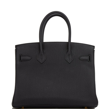 Pre-owned Hermes Birkin 30 Black Togo Gold Hardware