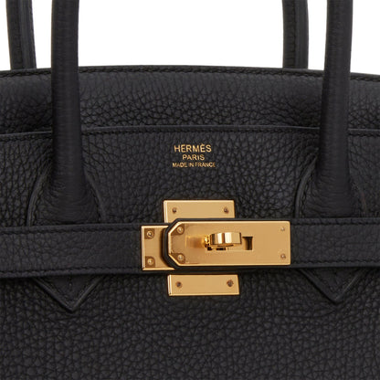 Pre-owned Hermes Birkin 30 Black Togo Gold Hardware