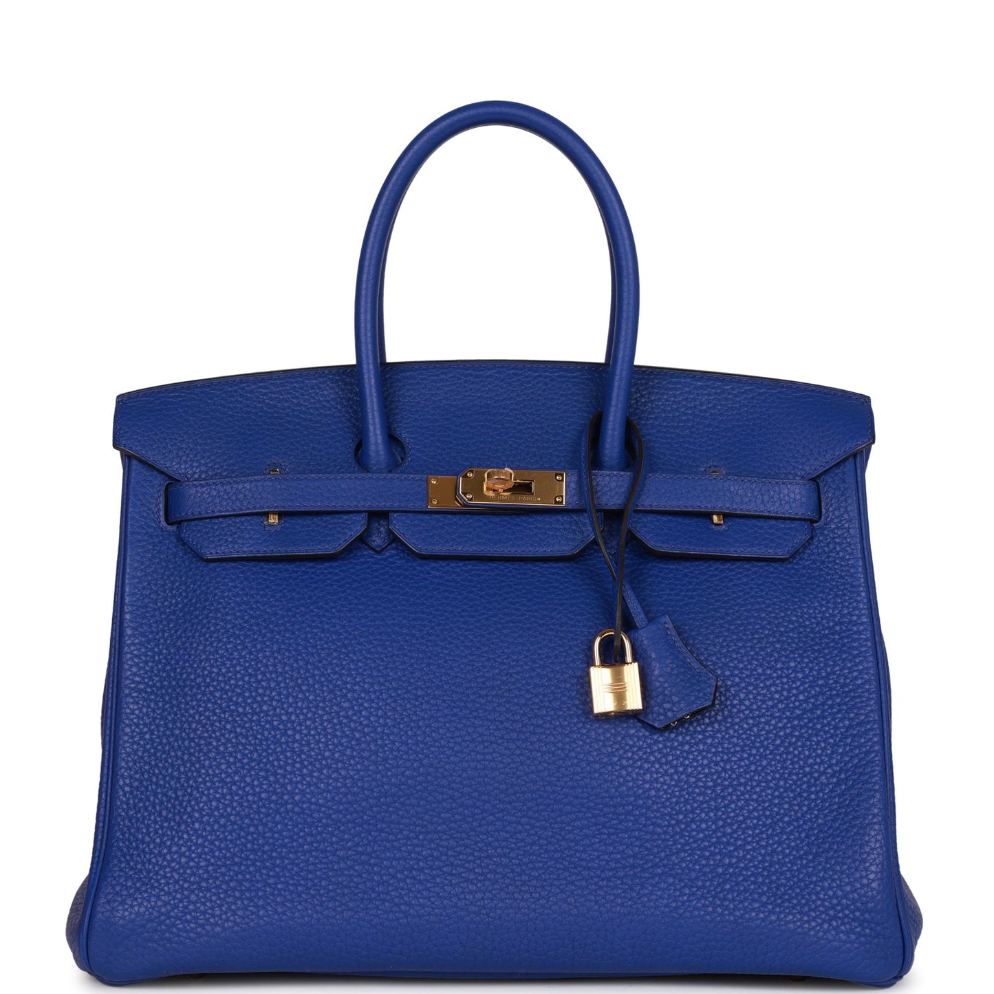 Pre-owned Hermes Special Order (HSS) Birkin 35 Bleu Electric Verso Clemence Gold Hardware