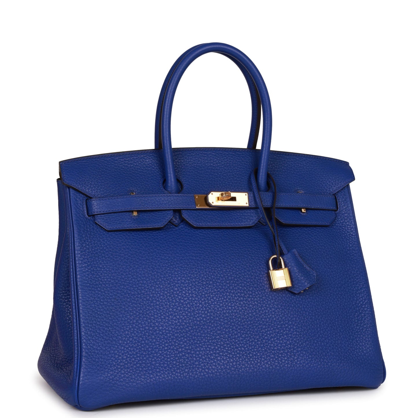 Pre-owned Hermes Special Order (HSS) Birkin 35 Bleu Electric Verso Clemence Gold Hardware