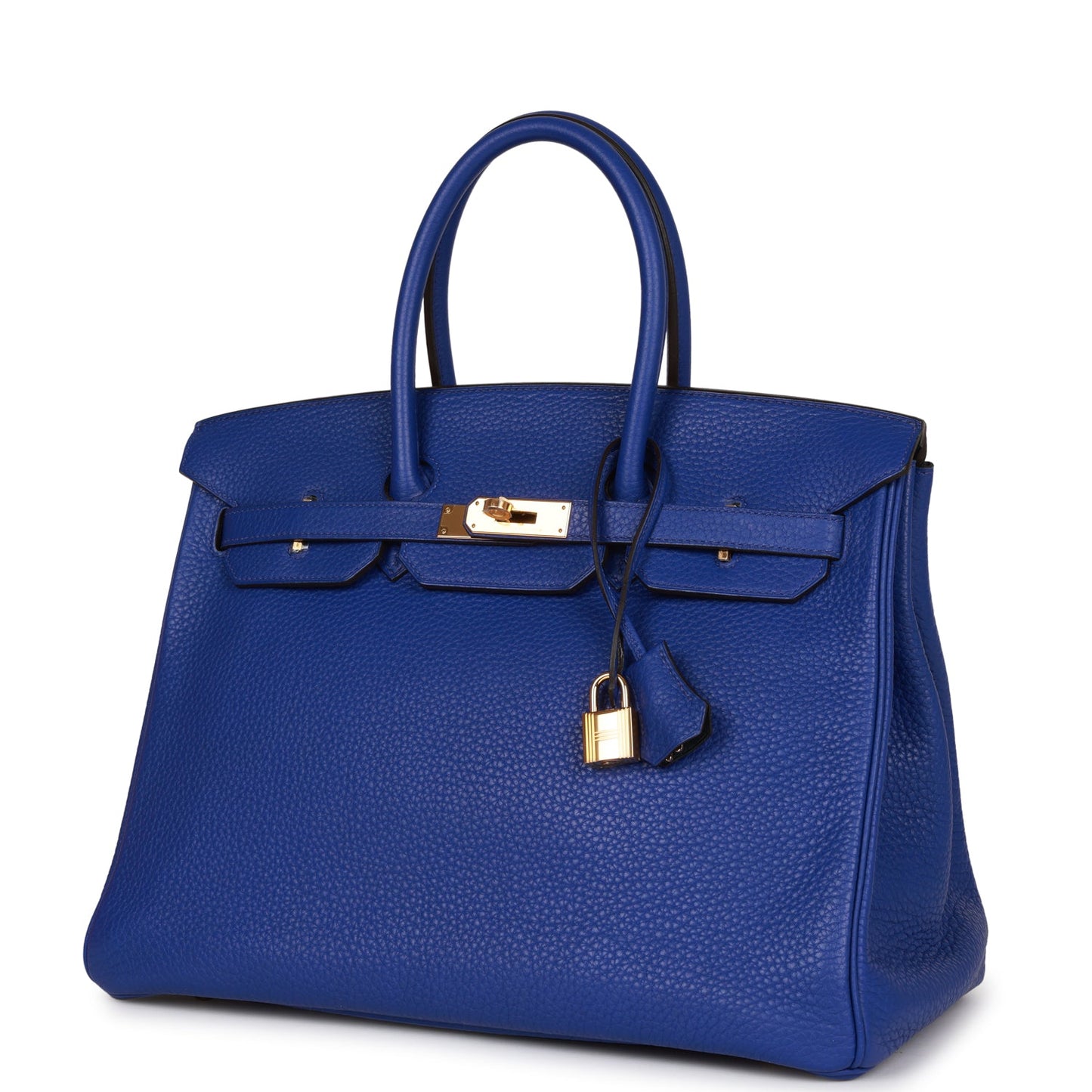 Pre-owned Hermes Special Order (HSS) Birkin 35 Bleu Electric Verso Clemence Gold Hardware