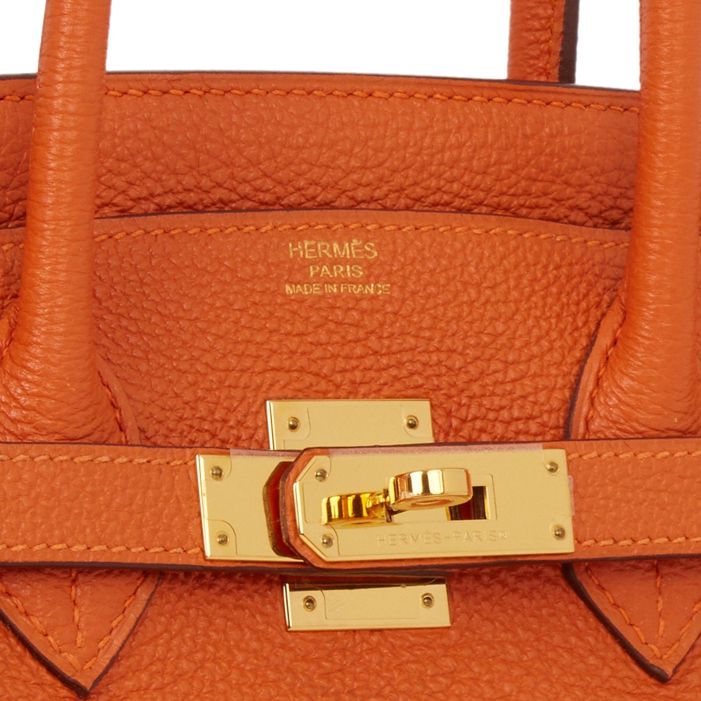 Pre-owned Hermes Birkin 30 Orange Togo Gold Hardware