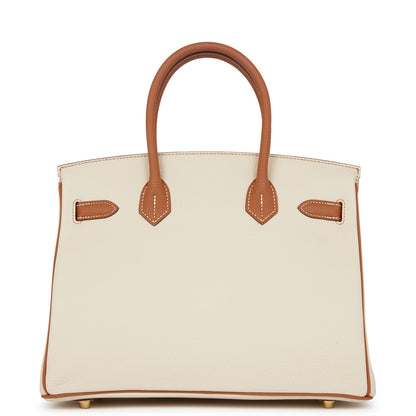 Hermes Special Order (HSS) Birkin 30 Craie and Gold Togo Brushed Gold Hardware