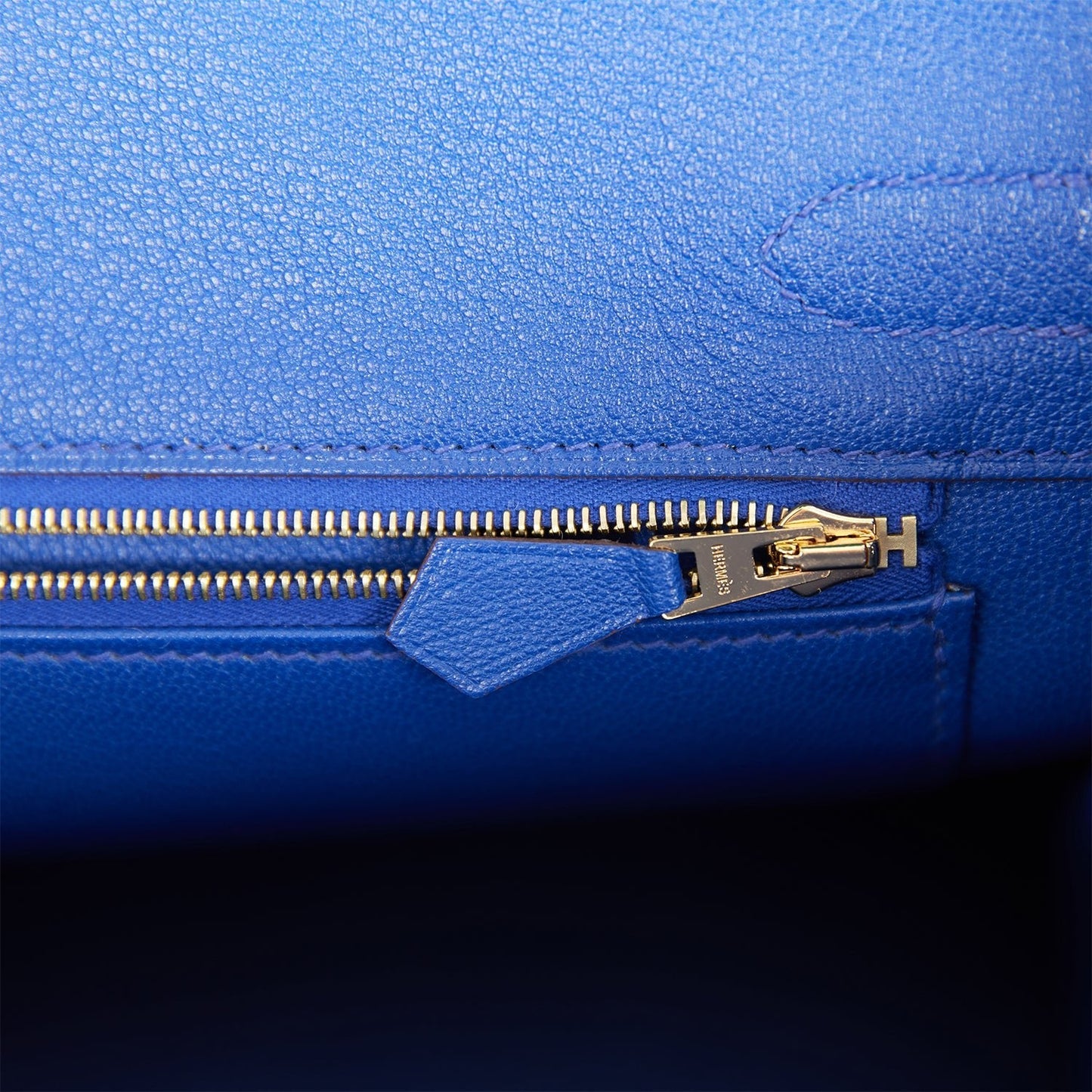 Hermes Special Order (HSS) Birkin 30 Vert Verone and Bleu Electric Epsom Brushed Gold Hardware