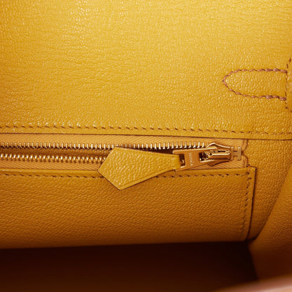 Hermes Special Order (HSS) Birkin 25 Gold and Jaune Ambre Togo Brushed Gold Hardware