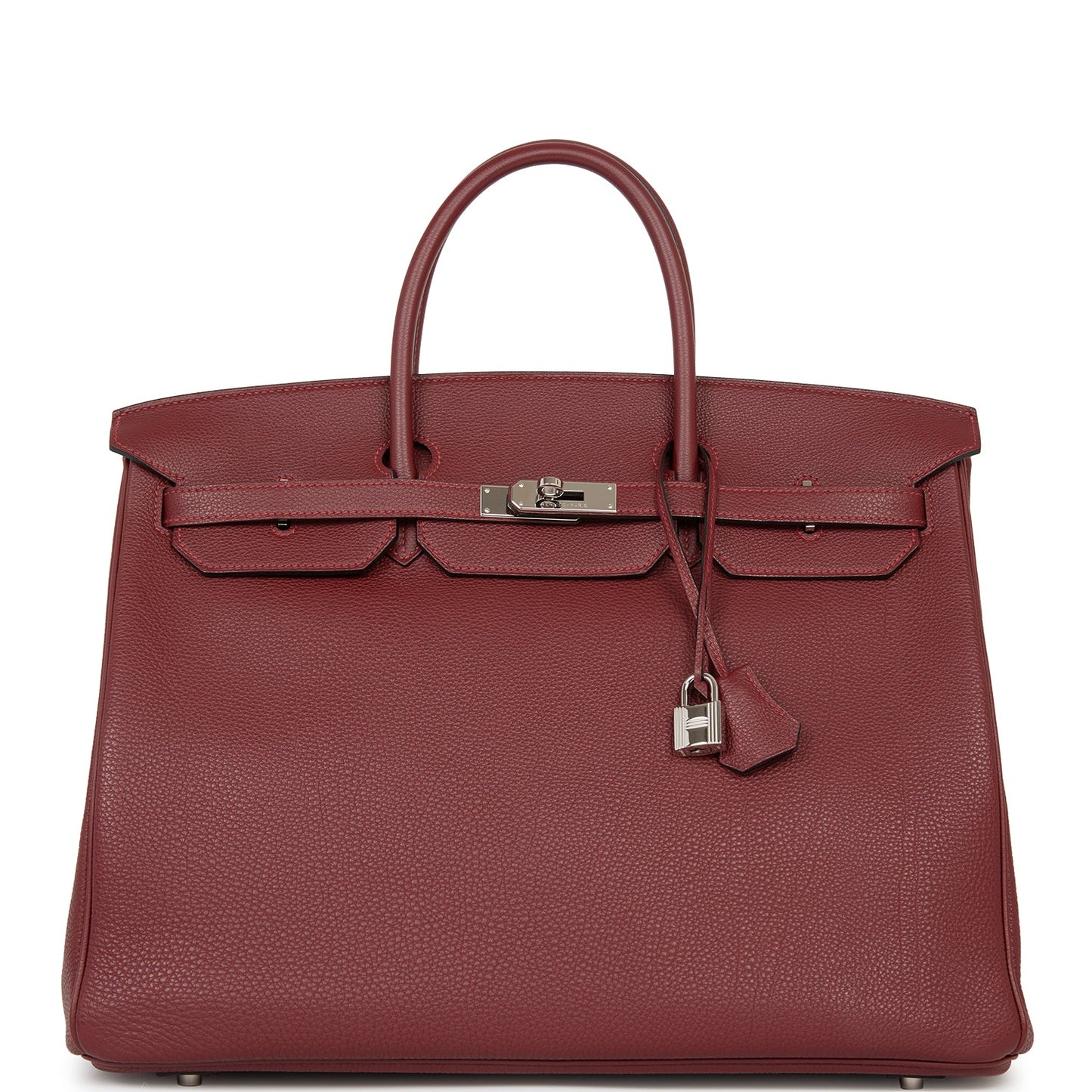 Pre-owned Hermes Birkin 40 Rouge H Togo Palladium Hardware