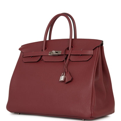 Pre-owned Hermes Birkin 40 Rouge H Togo Palladium Hardware