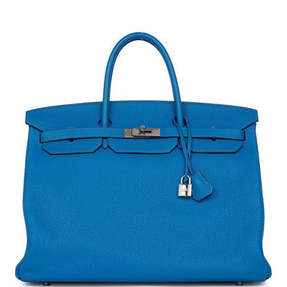 Pre-owned Hermes Birkin 40 Mykonos Togo Palladium Hardware