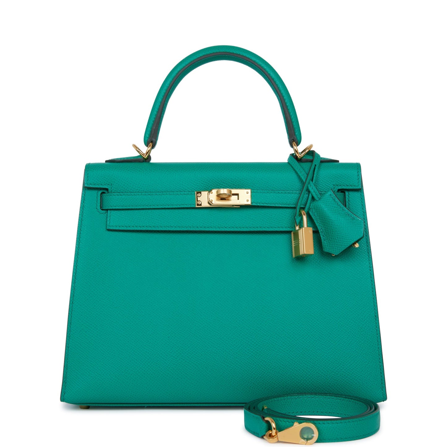 Hermes Kelly Sellier 25 Vert Jade Epsom Gold Hardware