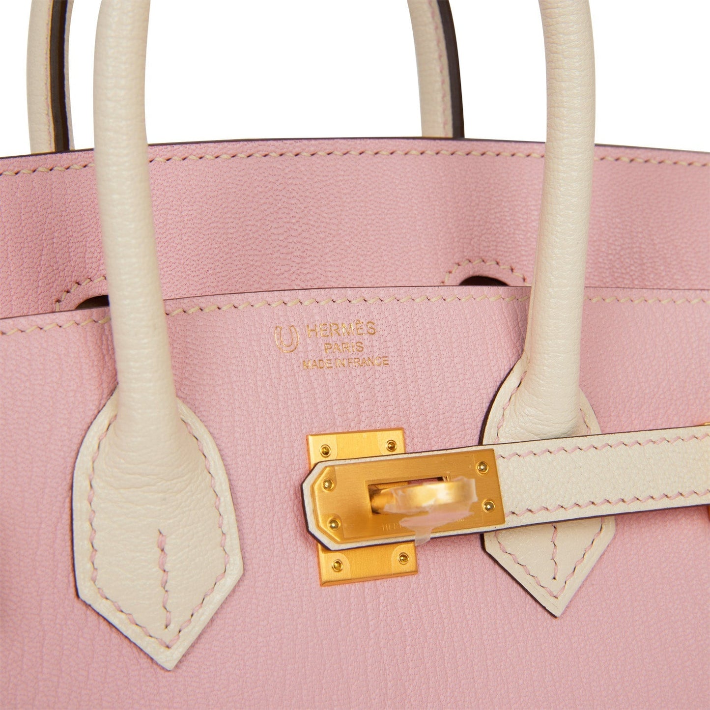 Hermes Special Order (HSS) Birkin 25 Rose Sakura and Nata Chèvre Brushed Gold Hardware