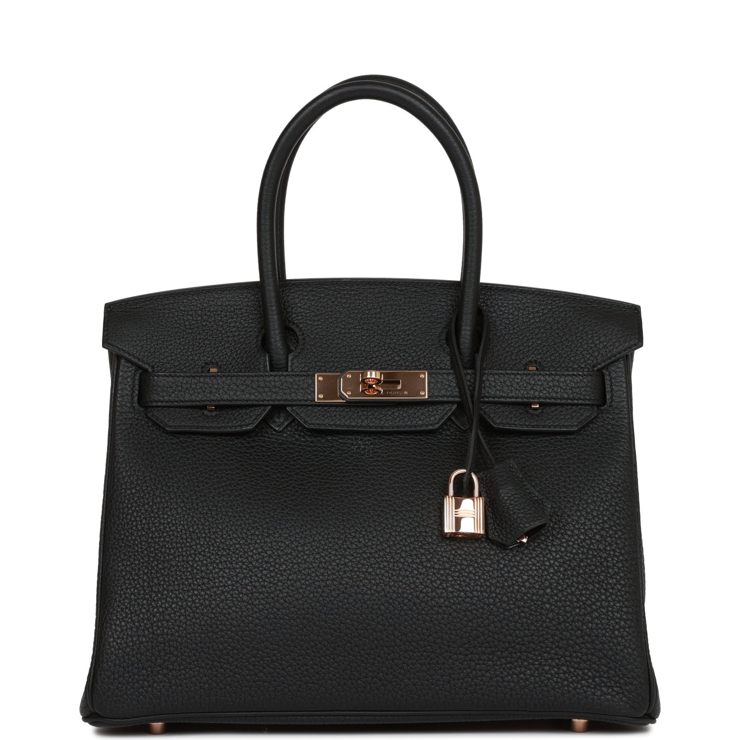 Pre-owned Hermes Birkin 30 Black Togo Rose Gold Hardware