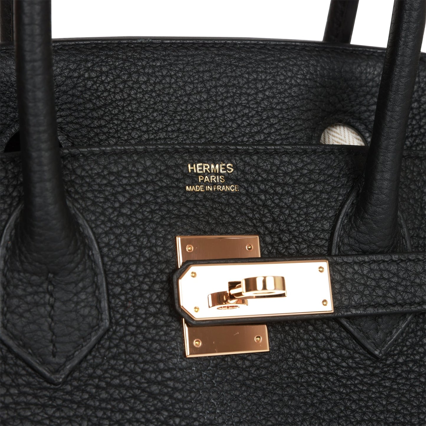 Pre-owned Hermes Birkin 30 Black Togo Rose Gold Hardware