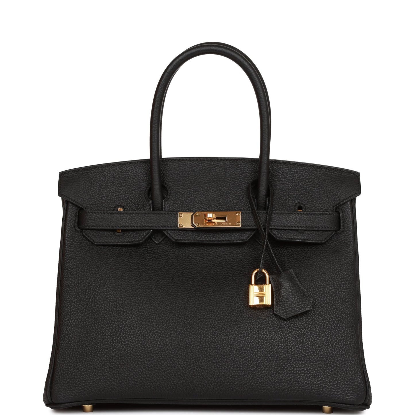 Pre-owned Hermes Birkin 30 Black Togo Gold Hardware