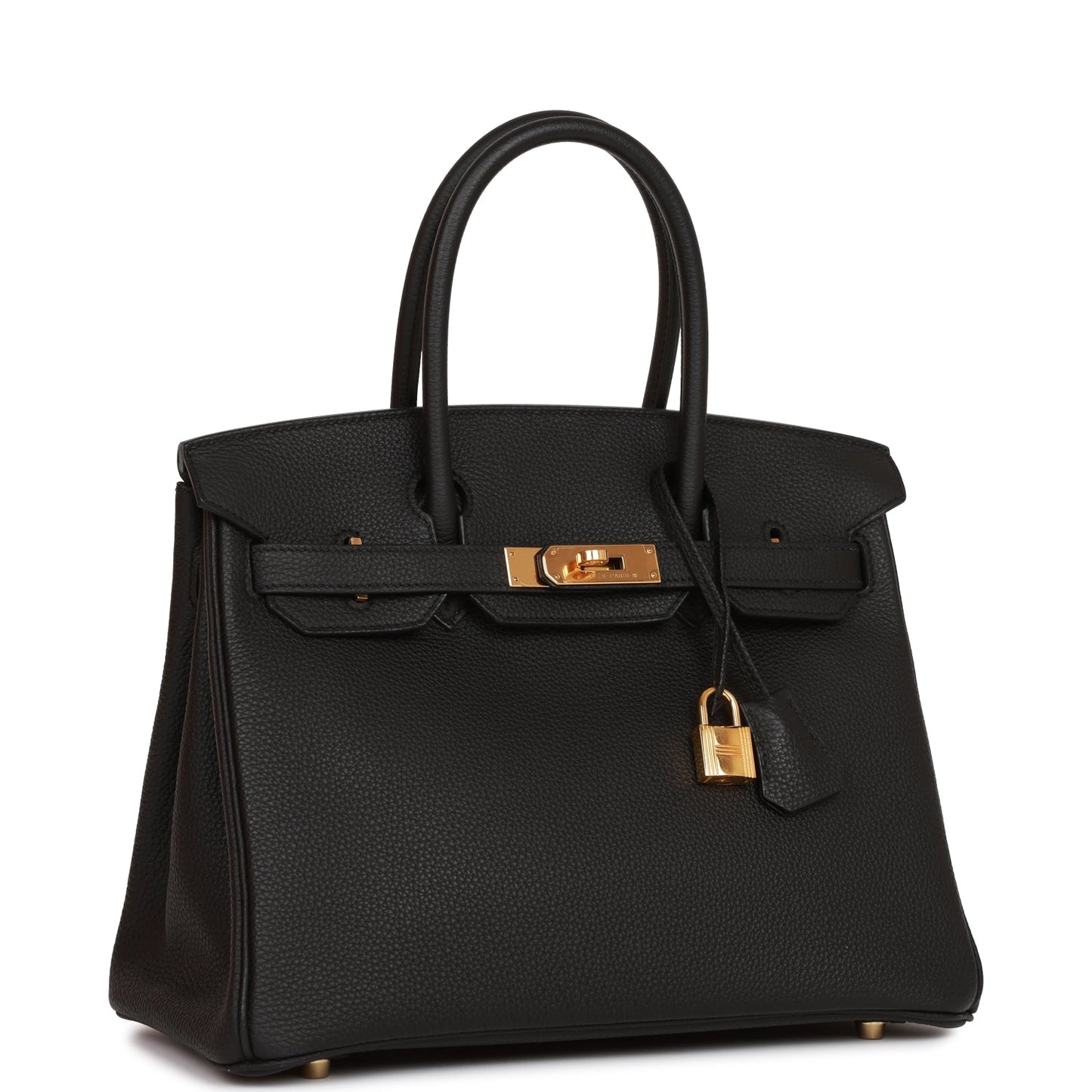 Pre-owned Hermes Birkin 30 Black Togo Gold Hardware