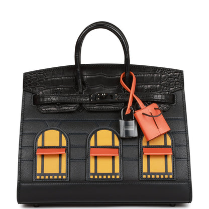 Hermes Sac Faubourg Birkin 20 So Black Matte Alligator Black Hardware