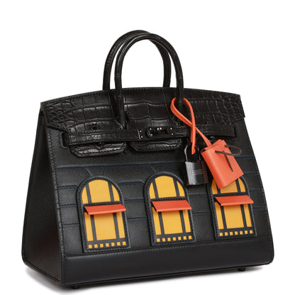 Hermes Sac Faubourg Birkin 20 So Black Matte Alligator Black Hardware