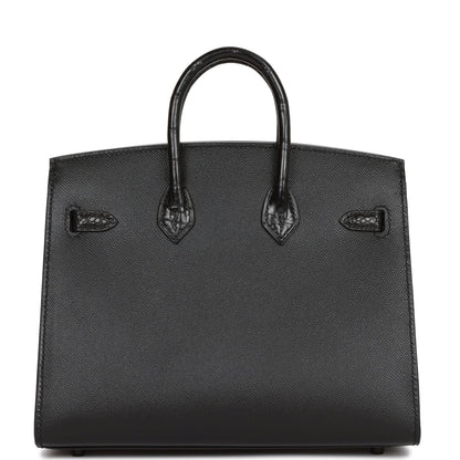 Hermes Sac Faubourg Birkin 20 So Black Matte Alligator Black Hardware