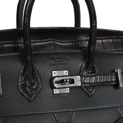 Hermes Sac Faubourg Birkin 20 So Black Matte Alligator Black Hardware