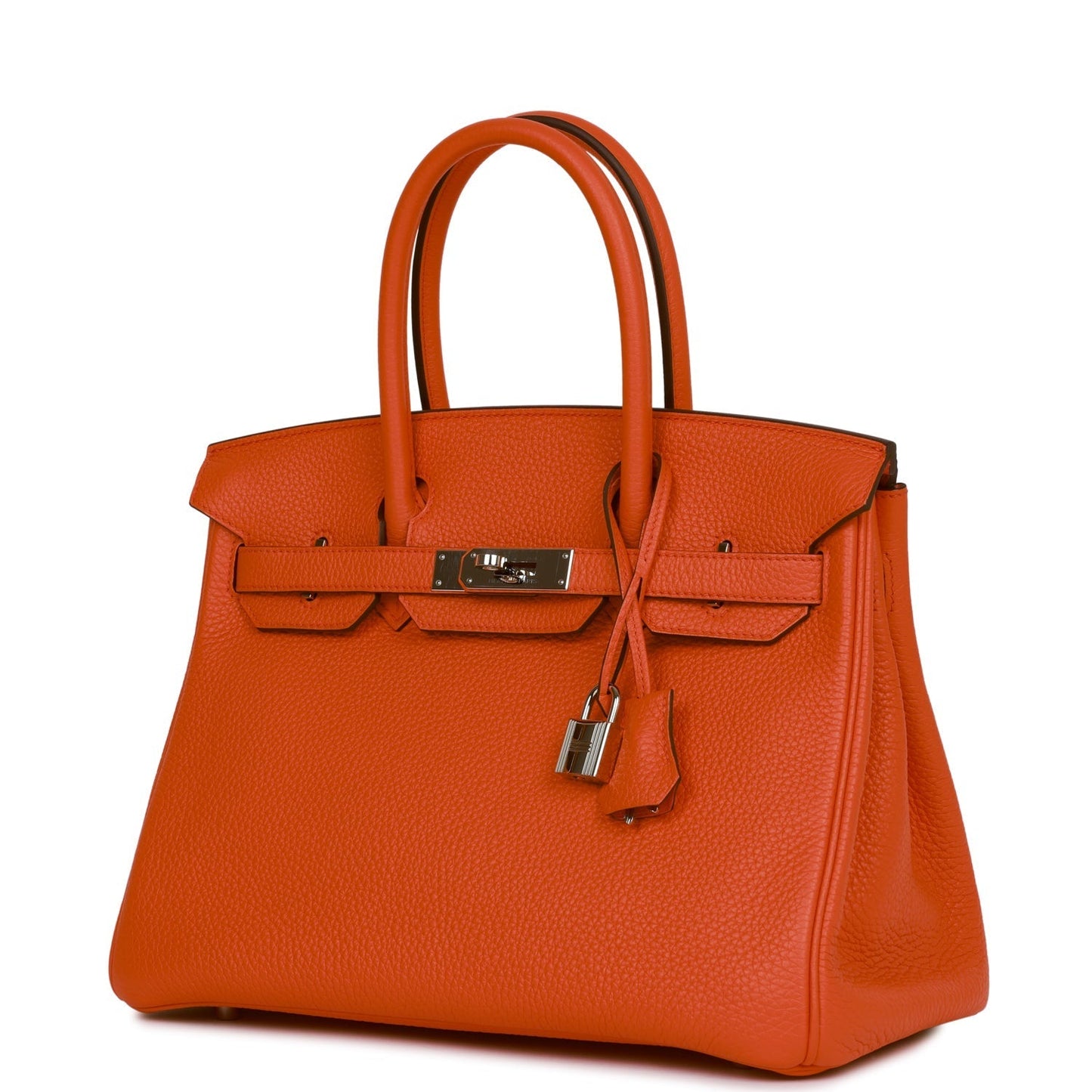 Pre-owned Hermes Birkin 30 Orange Poppy Verso Clemence Palladium Hardware