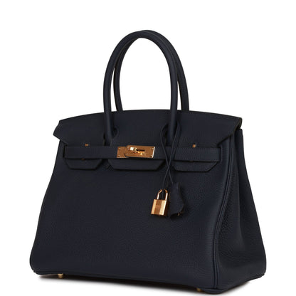 Hermes Special Order (HSS) Birkin 30 Bleu Nuit Togo Gold Hardware