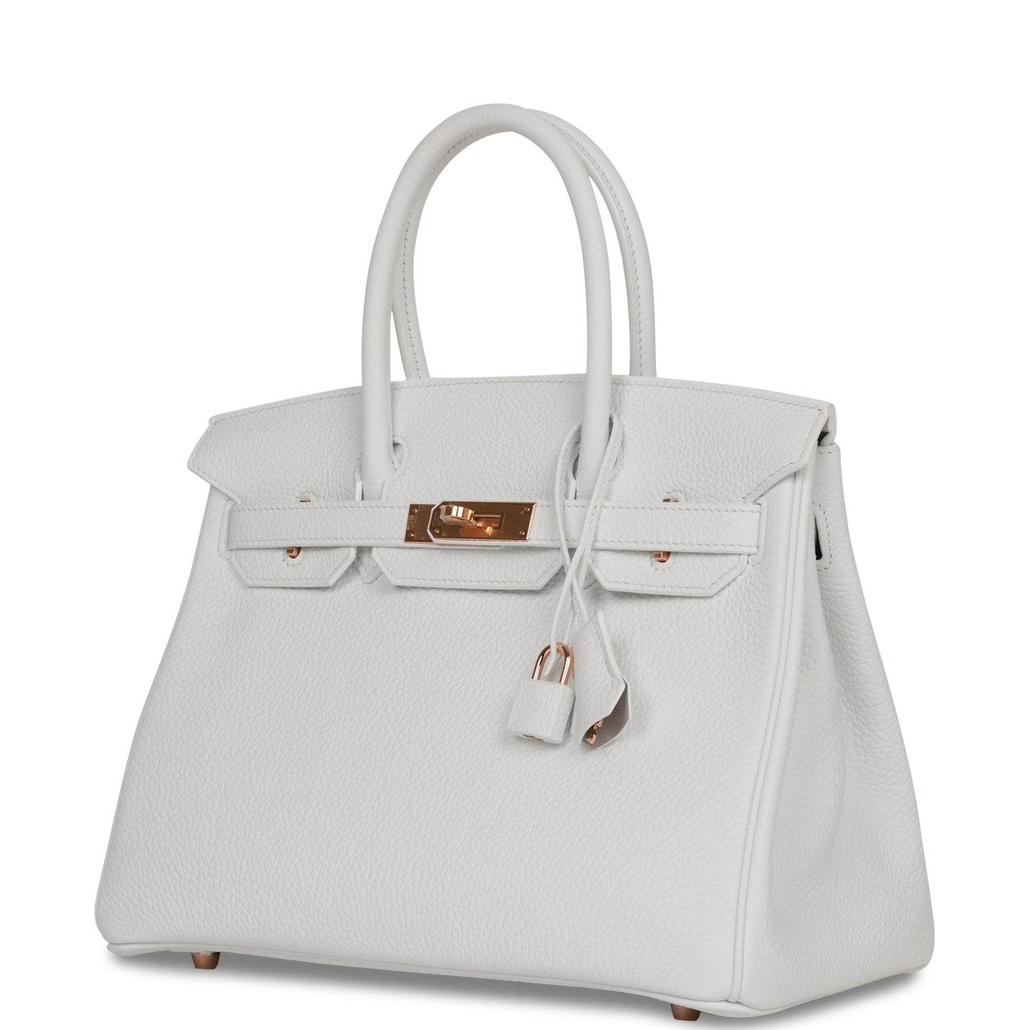 Hermes Special Order (HSS) Birkin 30 White Verso Clemence Rose Gold Hardware