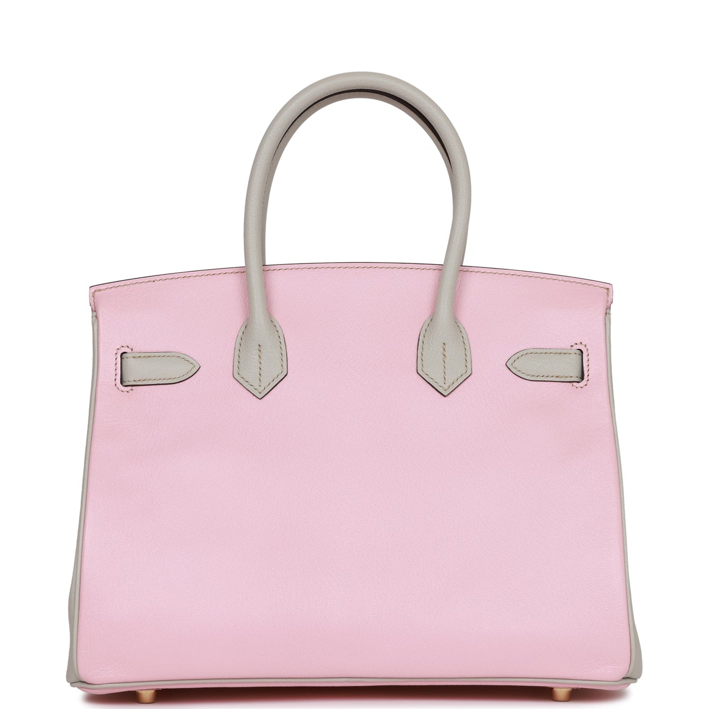 Hermes Special Order (HSS) Birkin 30 Rose Sakura and Gris Perle Chevre Brushed Gold Hardware