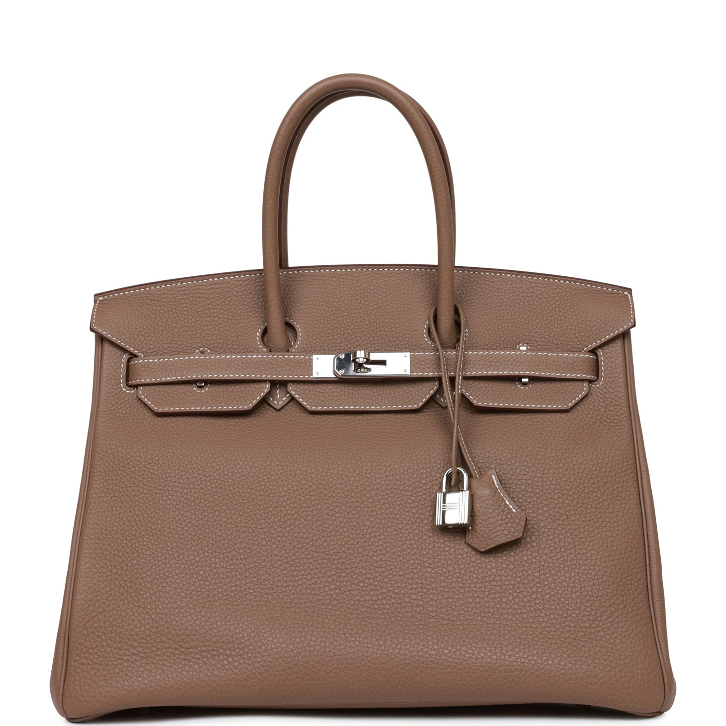 Pre-owned Hermes Birkin 35 Etoupe Togo Palladium Hardware