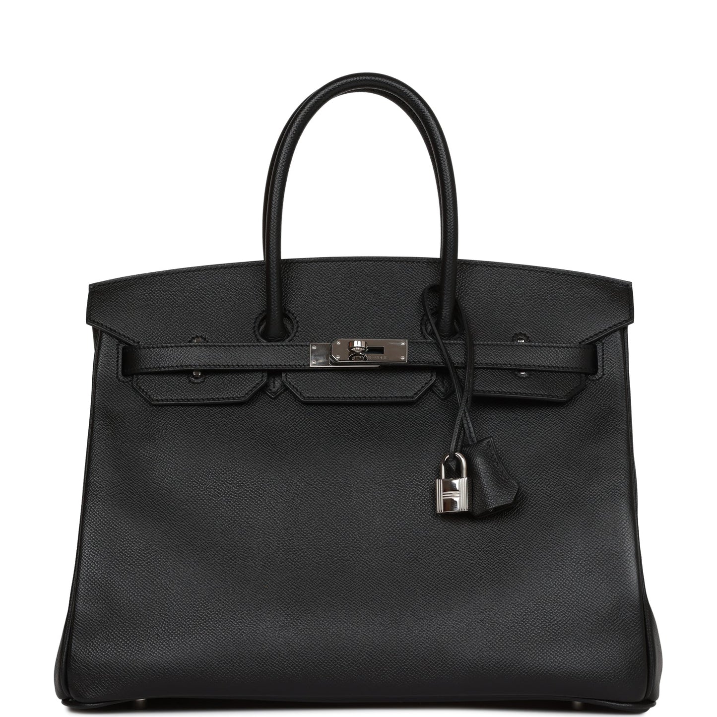 Pre-owned Hermes Birkin 35 Black Epsom Palladium Hardware