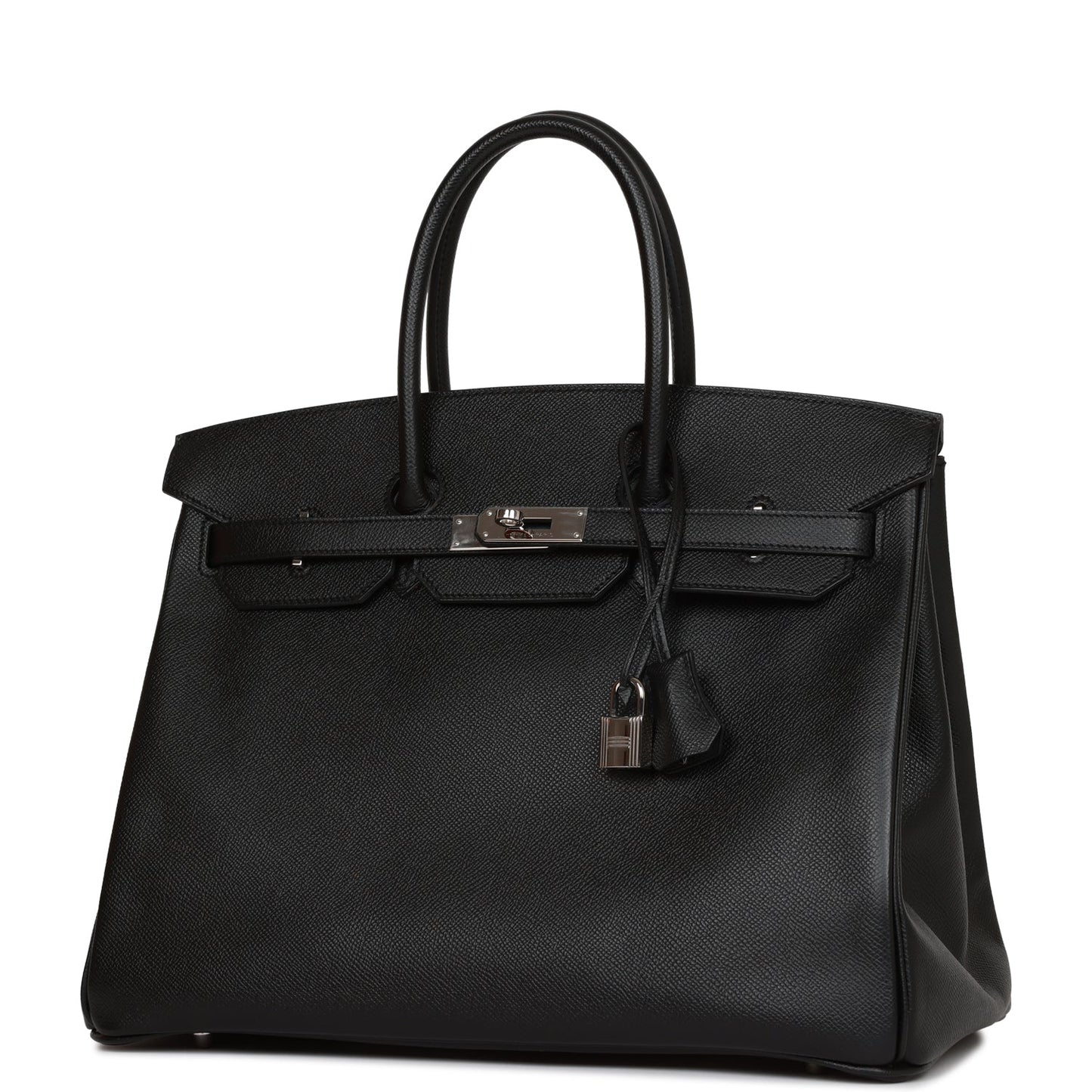 Pre-owned Hermes Birkin 35 Black Epsom Palladium Hardware