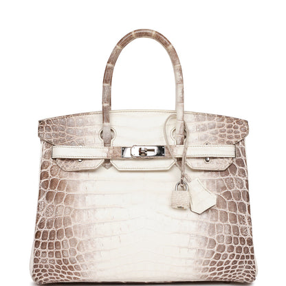 Pre-owned Hermes Birkin 30 Himalaya Niloticus Crocodile Palladium Hardware