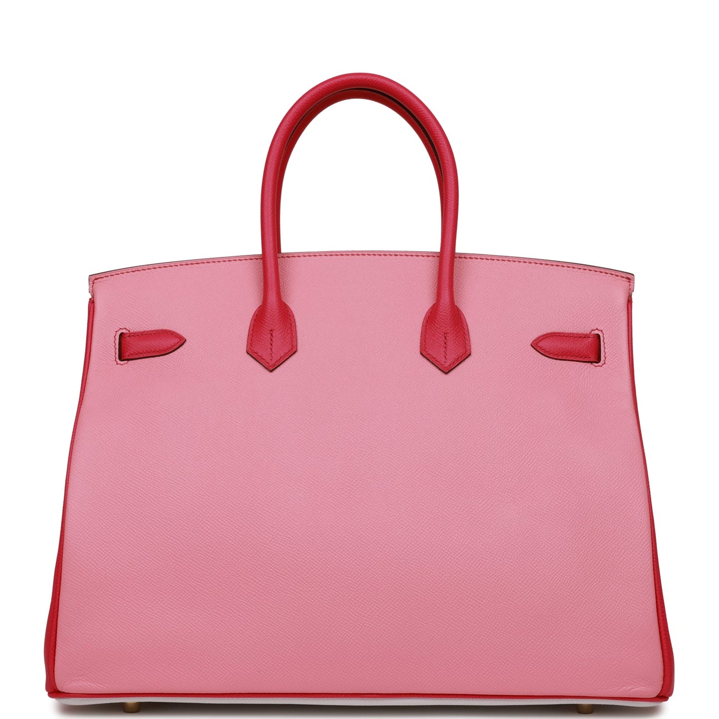 Pre-owned Hermes Special Order (HSS) Birkin 35 Rose Tyrien, Rose Lipstick and White Epsom Brushed Gold Hardware