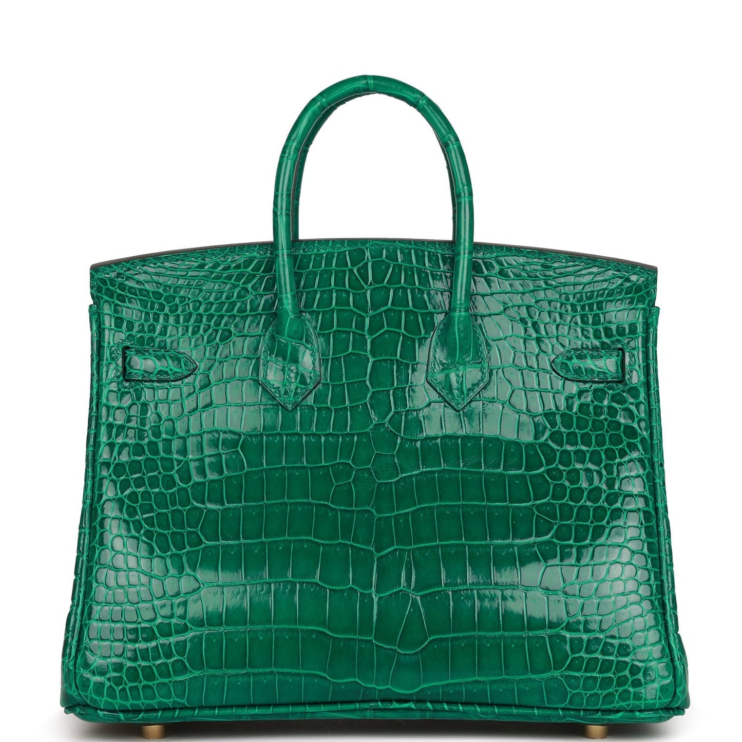 Hermes Special Order (HSS) Birkin 25 Emerald Shiny Porosus Crocodile Gold Hardware