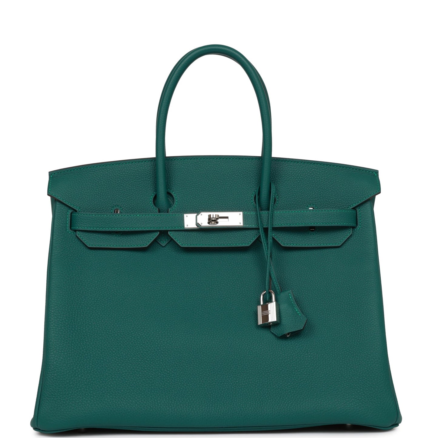 Pre-owned Hermes Birkin 35 Malachite Togo Palladium Hardware - Remaining Payment