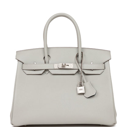 Hermes Special Order (HSS) Birkin 30 Gris Perle Verso Chevre Brushed Palladium Hardware