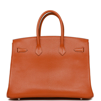 Pre-owned Hermes Birkin 35 Potiron Chevre Palladium Hardware - Deposit