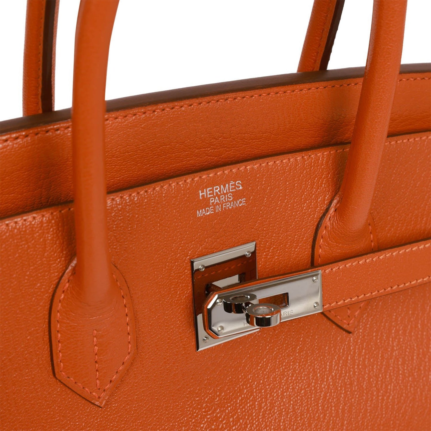 Pre-owned Hermes Birkin 35 Potiron Chevre Palladium Hardware - Deposit